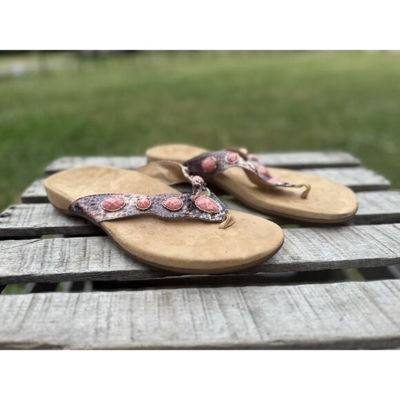 Vionic Eve II Flip Flop Thong Slide Sandal Pink Jeweled Strap Orthoheel Women 9 - Picture 1 of 16